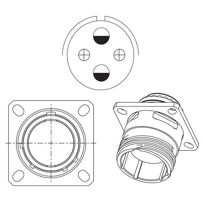 HV00RF15-54P Amphenol Aerospace Operations  Conjuntos de conectores circulares